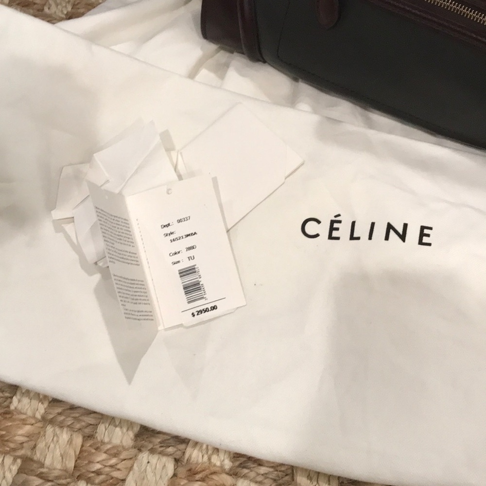 Celine micro luggage burgundy and 2shades of green - Picture 6 of 8